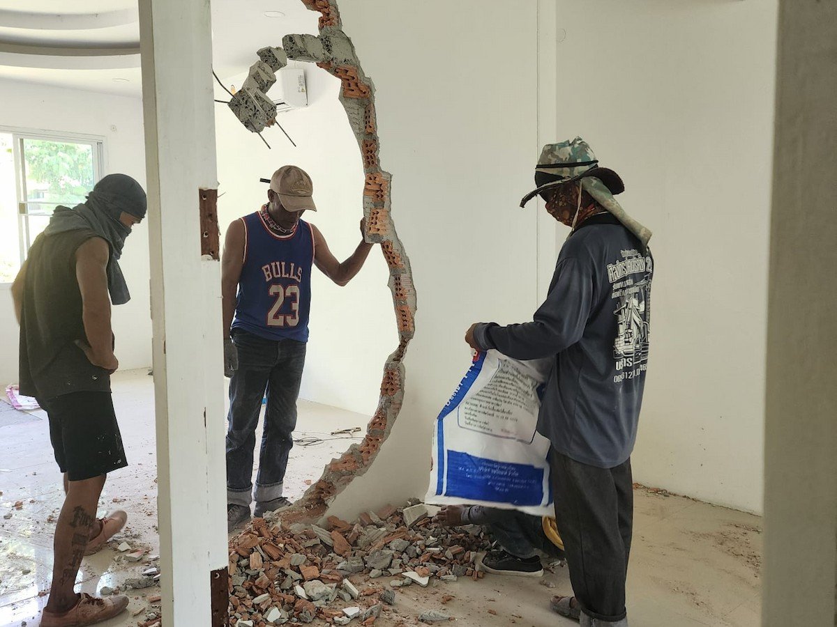 Demolition underway, villa renovation, Namuang, Koh Samui
