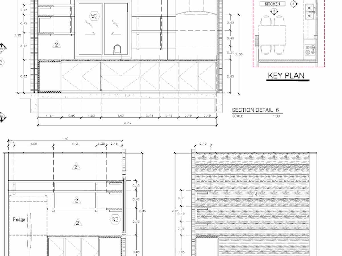 Kitchen joinery detail drawing, rustic-modern villa renovation, Namuang